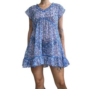 Babydoll floral blue dress